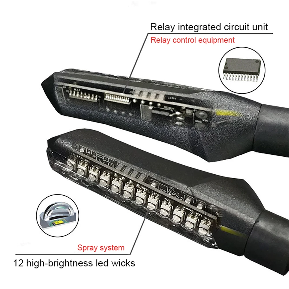 2 шт. светодиодный светильник поворотников для мотоцикла 12 лампочек В