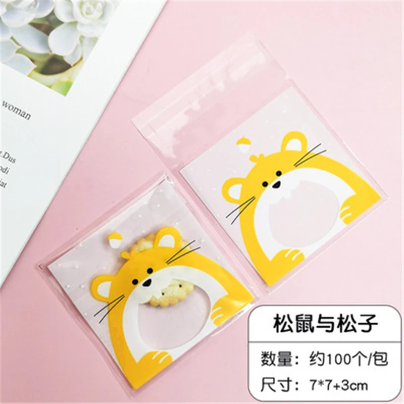 100 шт./лот пластиковая прозрачная целлофановая упаковка в виде животных подарка
