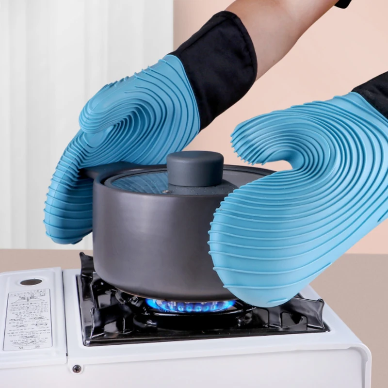 

1PC Multi-layer Protection Silicone Microwave Oven Gloves Heat-resistant Anti-scald Gloves for Kitchen Baking