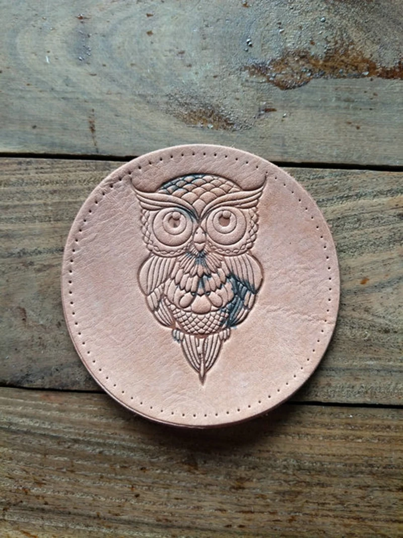 Ручной работы уникальный дизайн кожа рабочие инструменты штемпели для резного