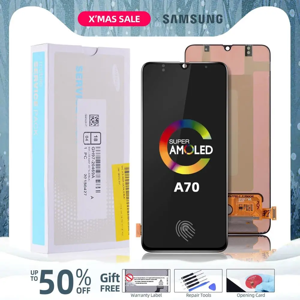 6,7 'AMOLED для samsung Galaxy A70 lcd A705 A705F SM-A705F lcd сенсорный экран дигитайзер в сборе для samsung A70 A705DS lcd