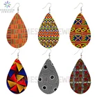 SOMESOOR африканская ткань Анкара дизайн печати слезы Висячие деревянные серьги афро этнические богемные Висячие ювелирные изделия для женщин Подарки