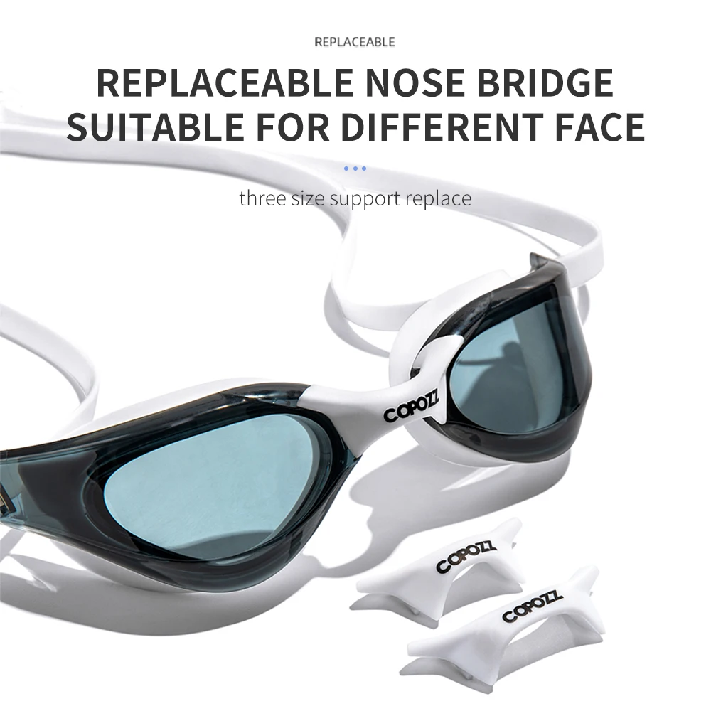 COPOZZ Professional Waterproof Plating Clear Double Anti-fog Swim Glasses Anti-UV Men Women eyewear swimming goggles with case