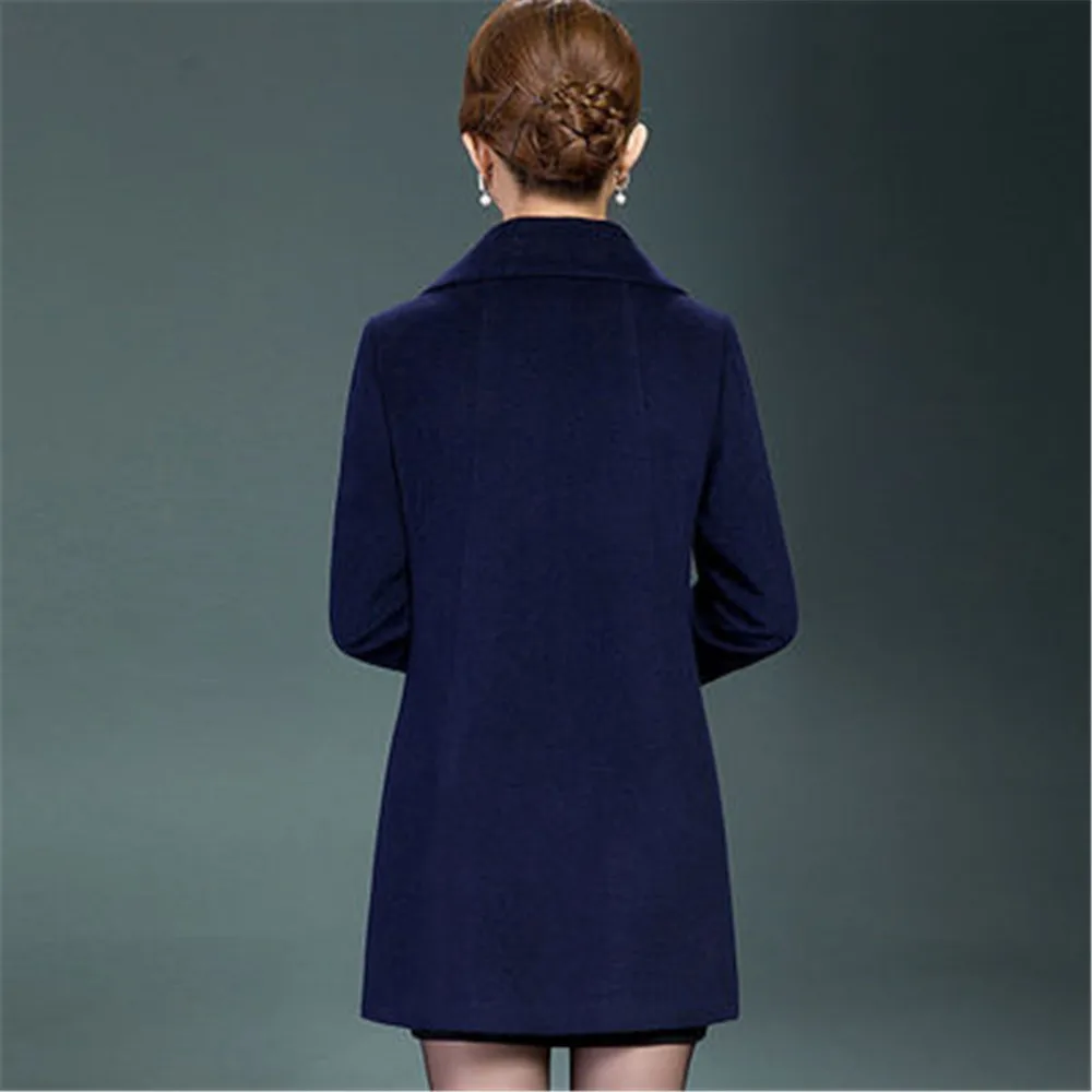 Шерстяное пальто для женщин среднего и пожилого возраста Новое Стильное