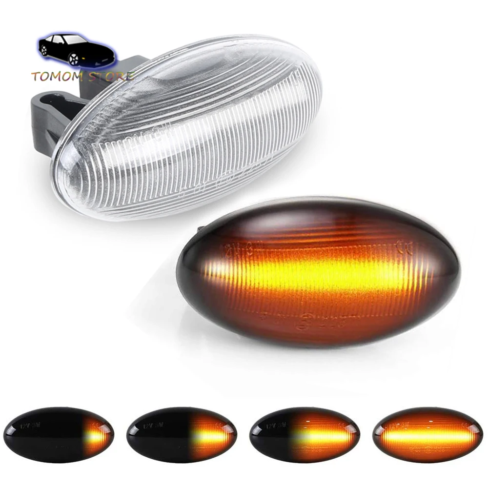 For Citroen Xsara Picasso Berlingo Jumpy C1 C2 C3 C5 C6 Peugeot 107 1007 206 207 407 607 Partner LED Side Marker Dynamic Light