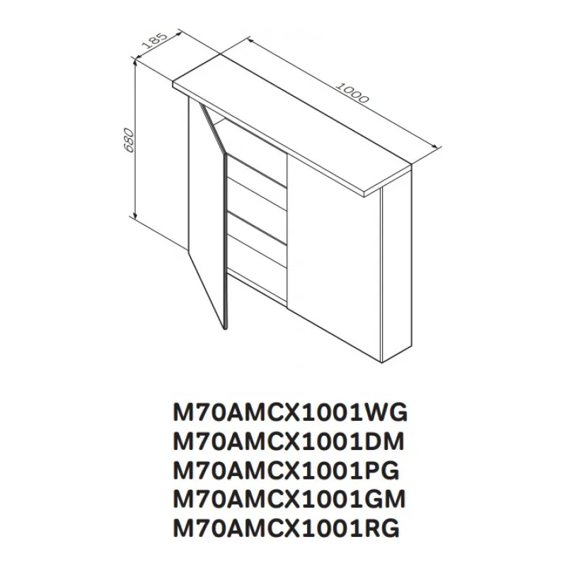 Зеркальный шкаф Am.Pm Spirit 2.0 100 с подсветкой белый (M70AMCX1001WG) | Мебель