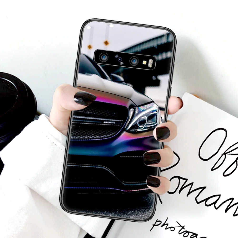 

AMG Luxury Car Phone Case For Samsung Galaxy Note S 8 9 10 20 Plus E Lite Uitra black Funda Pretty Etui Tpu Cover Luxury Coque