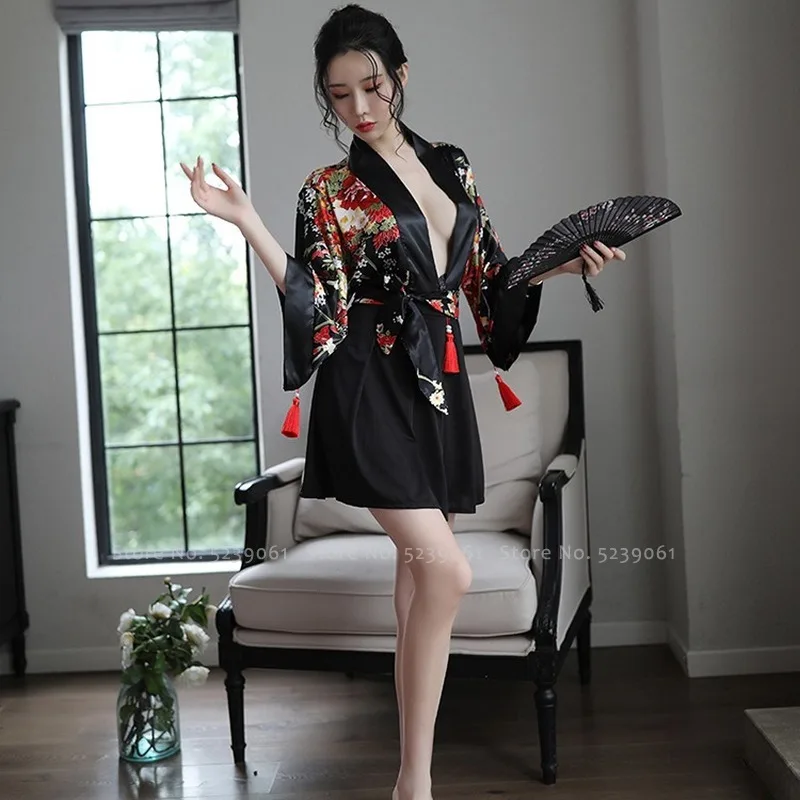 Женские сандалии Стиль юката кимоно равномерное сексуальное женское белье с