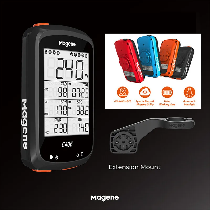 

Беспроводной Велосипедный компьютер Magene C406, GPS-датчик скорости, Bluetooth ANT, датчик скорости, водонепроницаемый