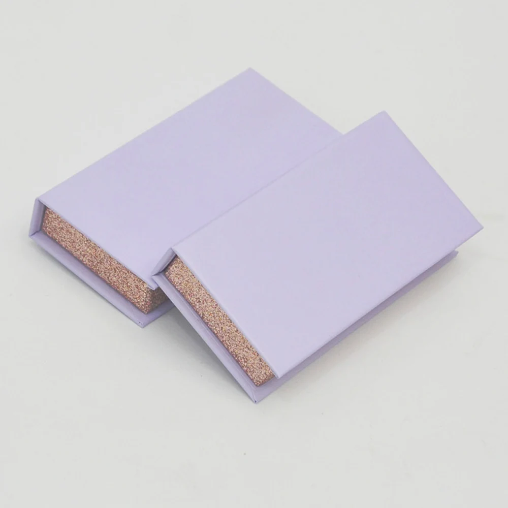 

Wholesale False Eyelash Packaging Rectangle Box Lash Boxes Custom Logo Faux Natural Mink Eyelashe Purple Rose Gold Case Supplies