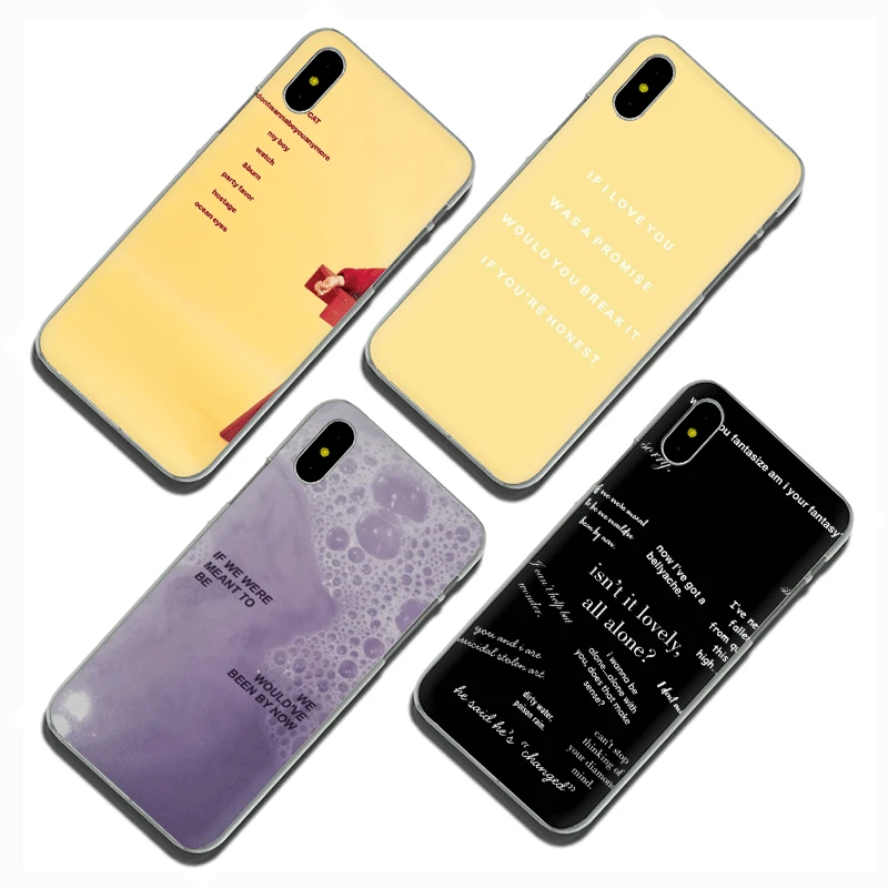 Song Lyrics Billie Eilish эстетический Жесткий Чехол Для Телефона iPhone 5 5S 5C SE 6 6s 7 8 plus X XR XS