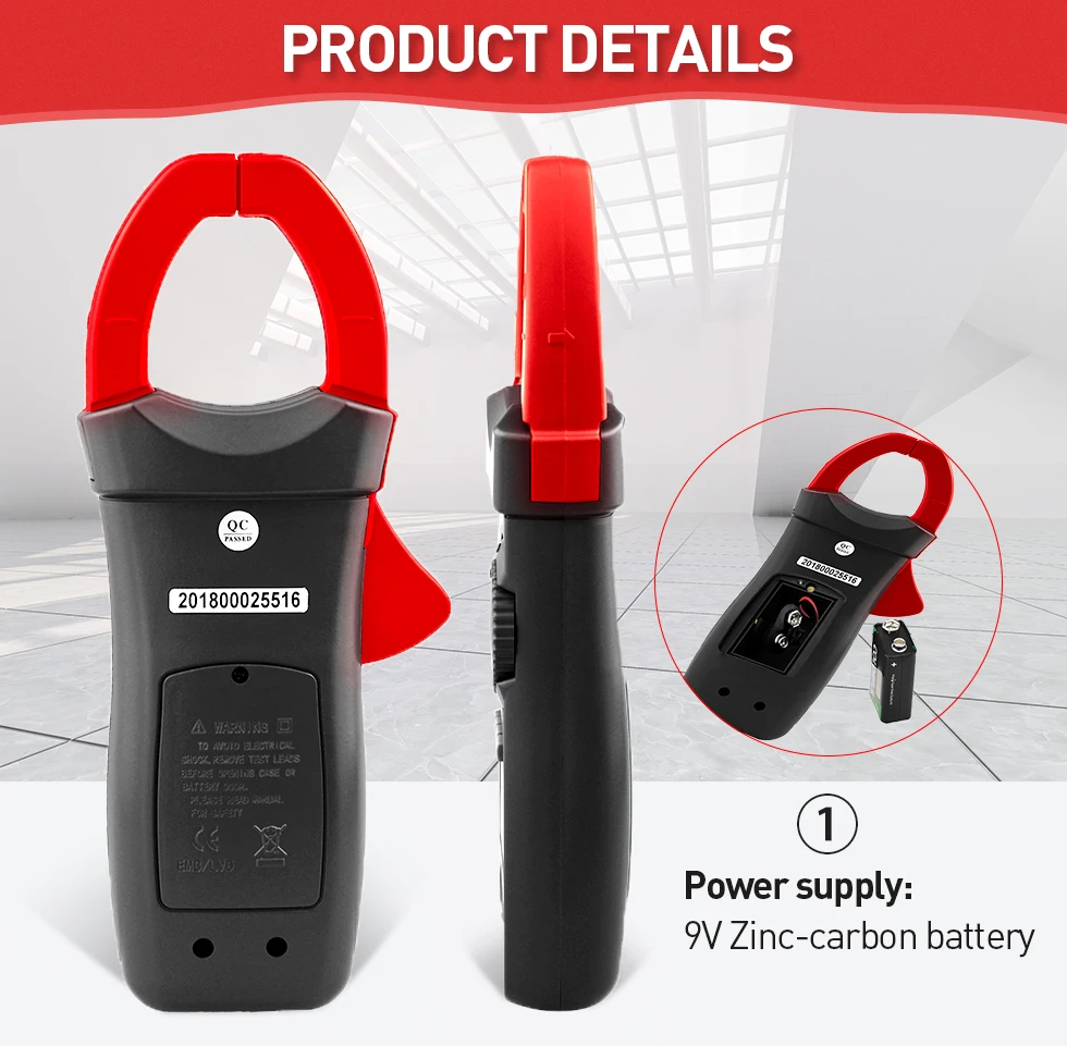HoldPeak цифровой клещи HP-570C-APP 1000A AC/DC Ток Напряжение емкость температура мультиметр подключение к телефону тестер