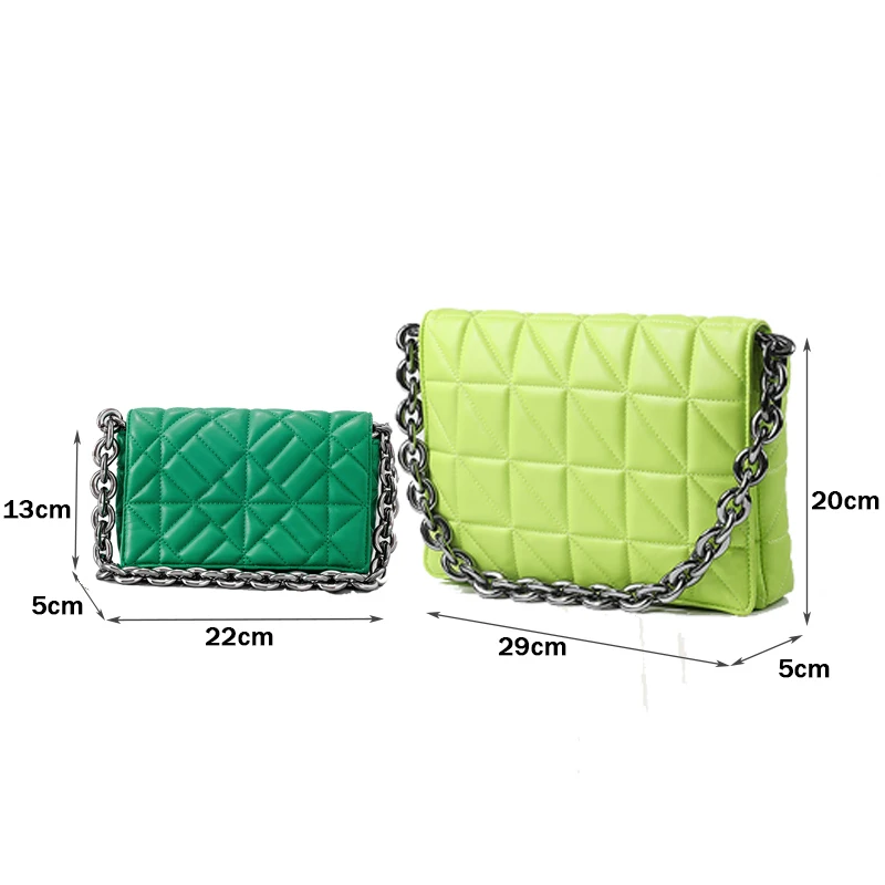 

Brand Design Casual Women Chain Shoulder Bag Soft Pu Leather Purses and Handbag Green Clutch Tote Bags for Women High Quality