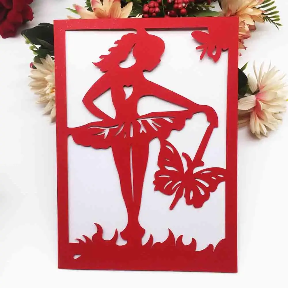 Пригласительная открытка на свадьбу в стиле танцующей девушки 30 шт./лот