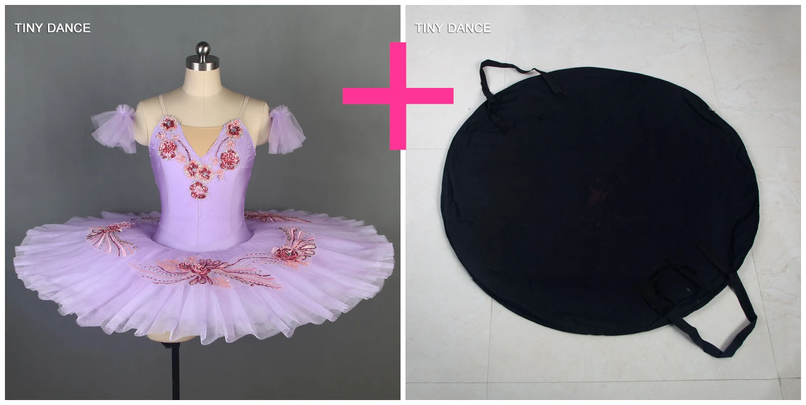 tutu and black bag Сиреневое классическое балетное блинное платье-пачка для девочек, сценическое шоу и соревнование, профессиональное балетное танцевальное платье-пачка BLL081-1 - Цвет: tutu and black bag