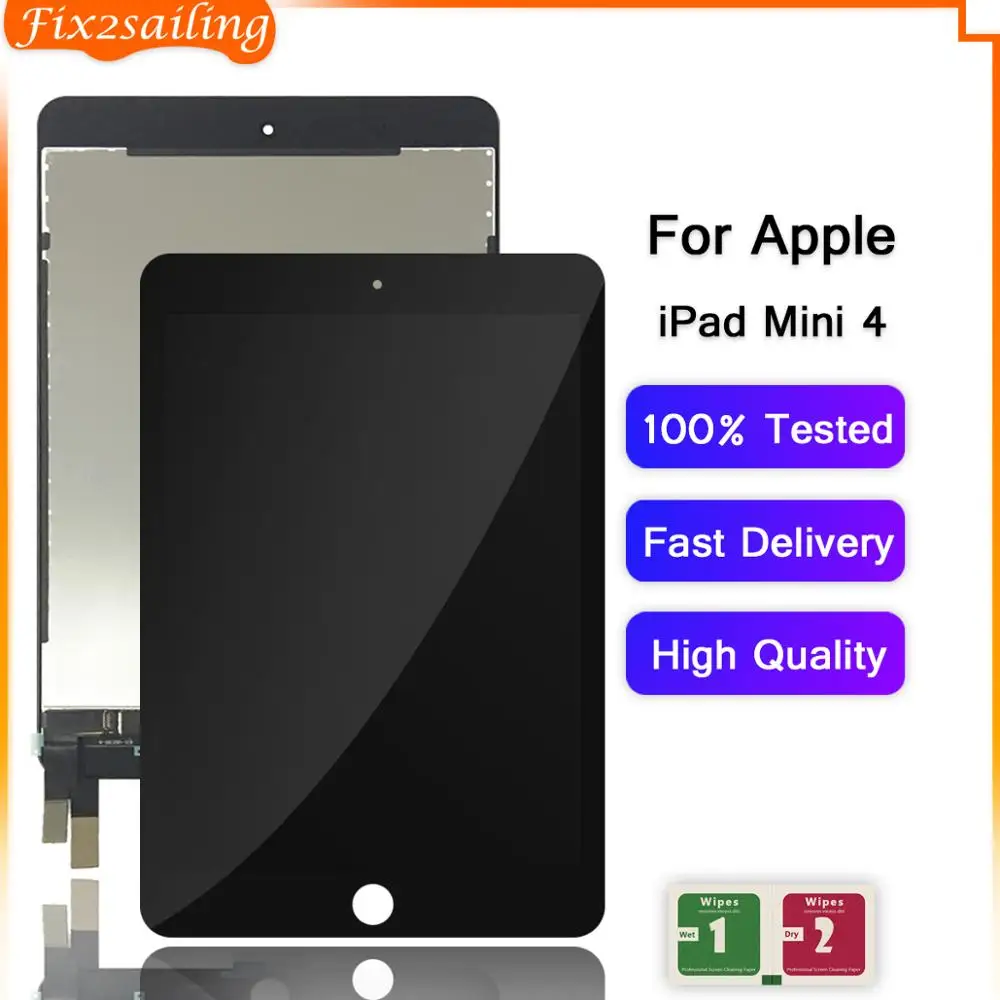 100% рабочий ЖК дисплей для Apple iPad Mini 4 A1538 A1550 дигитайзер датчики в сборе сменная