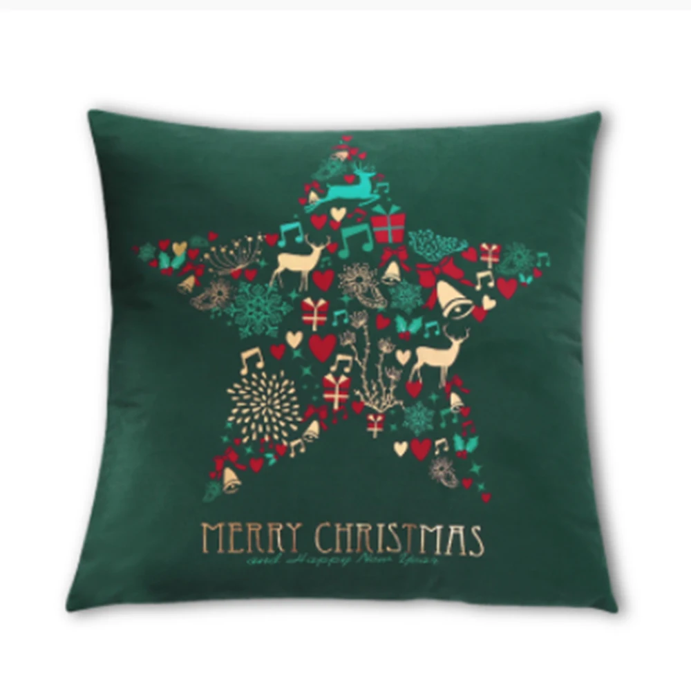 

Merry Christmas Pillow Case Soft Velvet Christmas Decoration For Home Ornament Xmas Decor