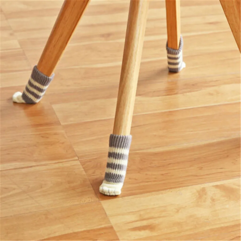 4 шт. с принтом Китти Кэт Paw вязать защиты пола стул стол ног средства ухода за