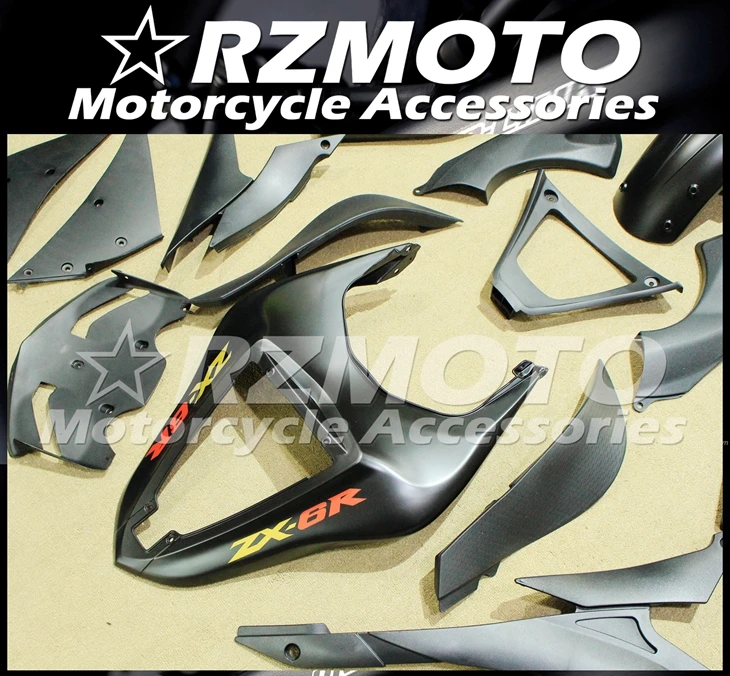 

New ABS Motorcycle whole Fairings kit Fit for Kawasaki Ninja ZX-6R 636 07 08 ZX6R 2007 2008 Custom Free black matte