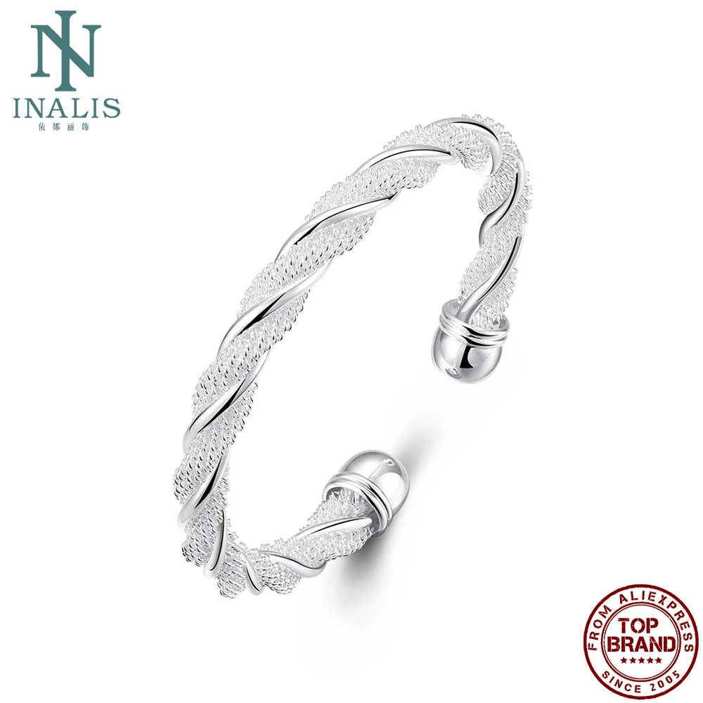 

INALIS Twisted Rope Round Bangles Creativity Simple Style White Open Bangle Party Fashion Jewelry Send Best Friend New Arrival