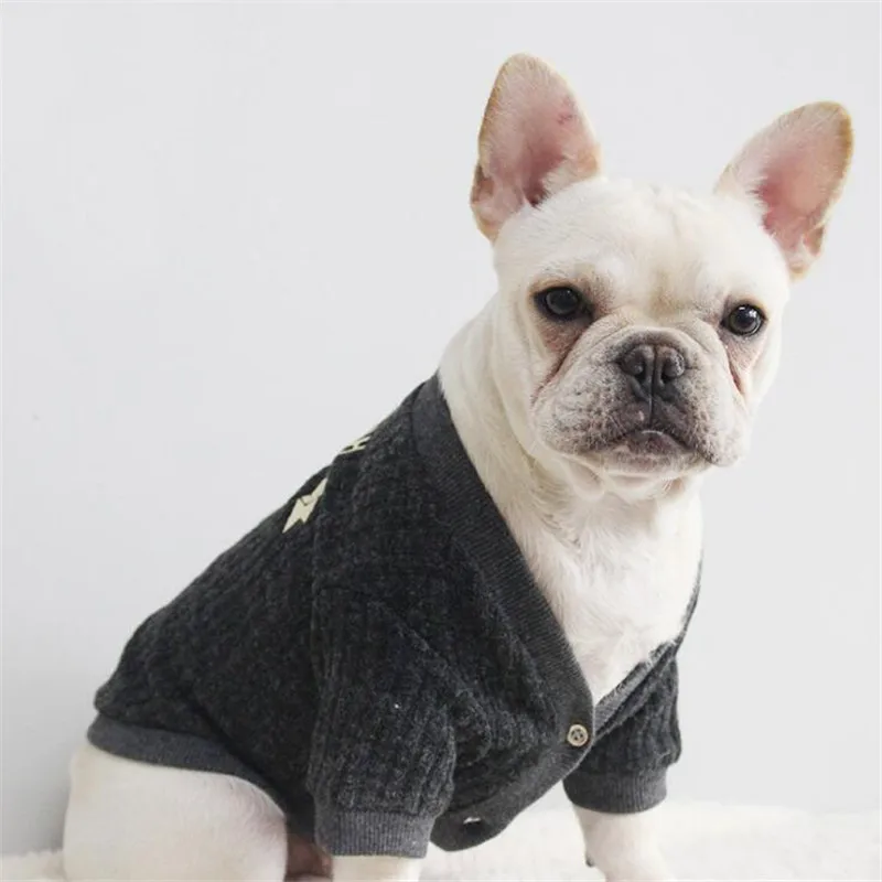Вязаное пальто для собак зимняя одежда домашних питомцев С V образным вырезом