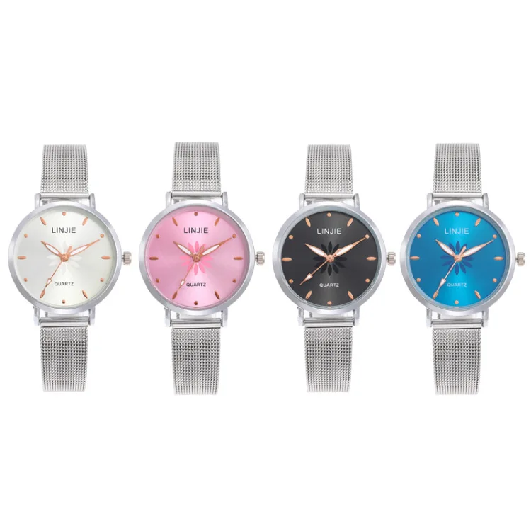 

100pcs/lot fashion printing mesh belt fashion bracelet watch exquisite scale ladies bracelet watch quartz watch