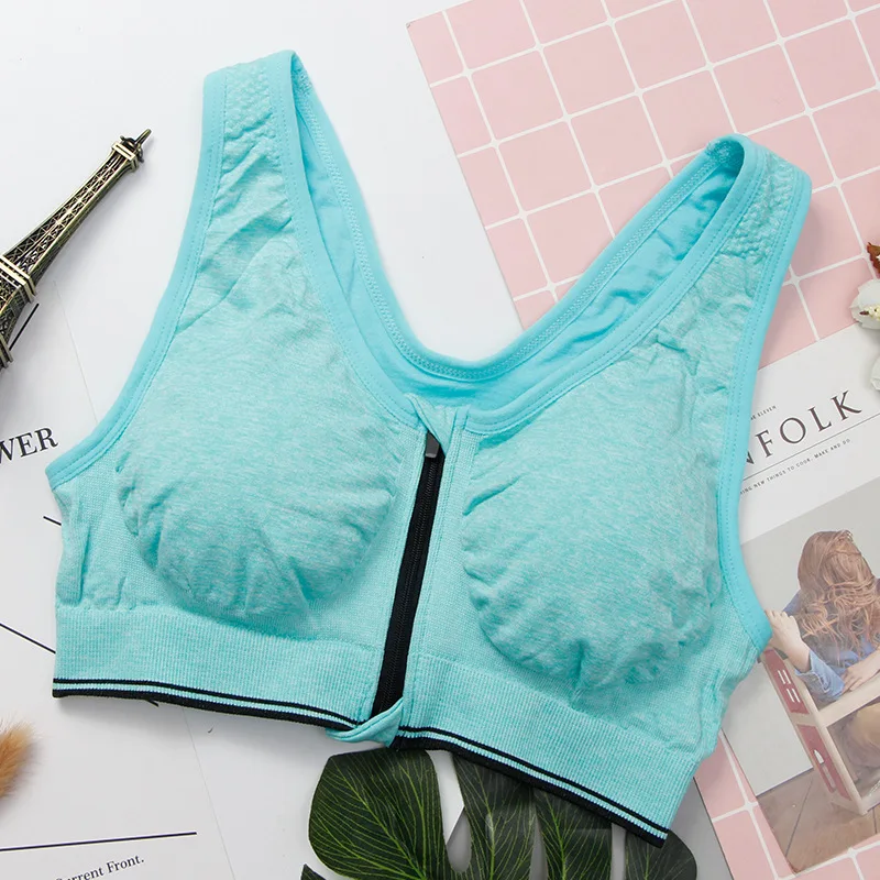 Бесшовный спортивный бюстгальтер на молнии противоударный плотный дышащий