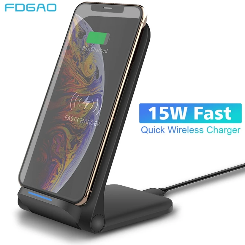 Беспроводное зарядное устройство FDGAO 15 Вт быстрая зарядка USB C QC 3 0 для Samsung S10 S9 S8 10
