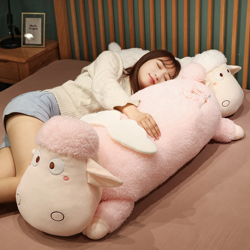 100 см Kawaii лежащий Ангел овечка ягненок плюшевая игрушка мягкая кукла набивная