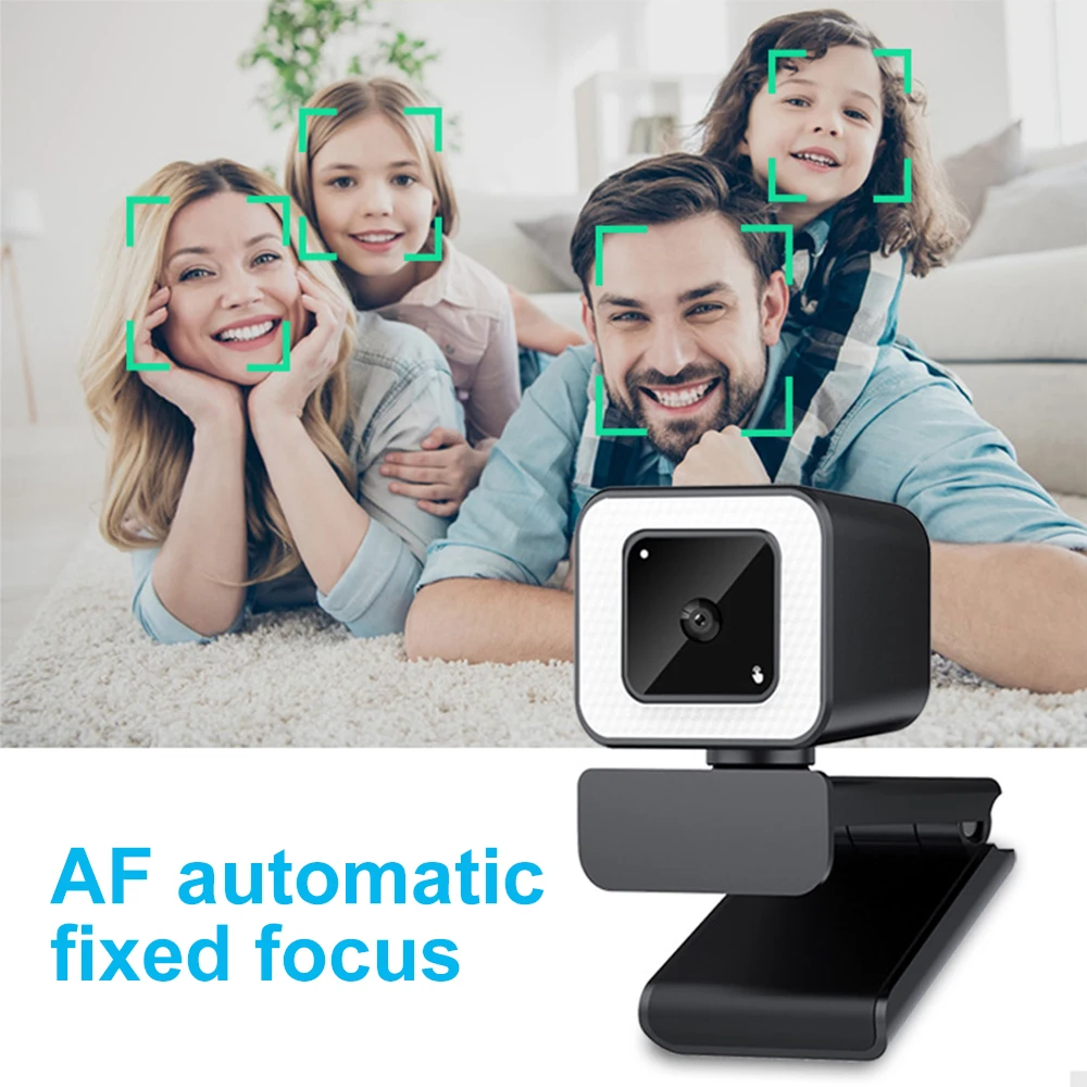 

Ring Light Webcam 4K Full HD 2K 1080P Web Camera Fill Light For PC Computer Laptop Video USB Autofocus WebCam With Microphone