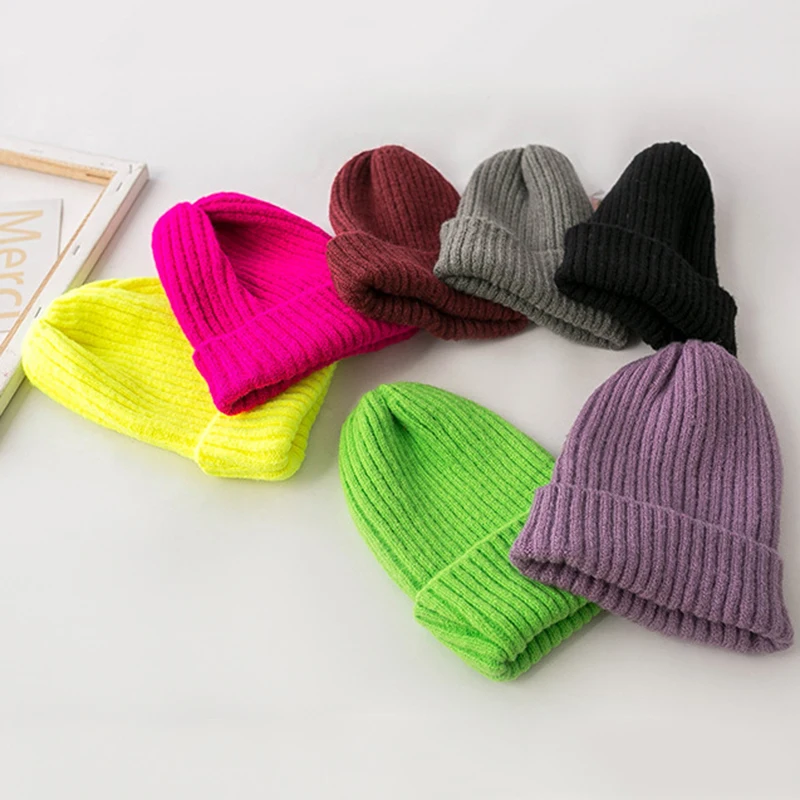 Winter Knitted Solid Beanies Women High Quality Casual Hat All-match Korean Style Skullies Womens Unisex Funny Warm Caps Girls | Аксессуары