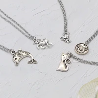 304 stainless steel fashion animal horse cat rabbit girl necklace jewelry simple pendant kids women choker metal free shipping