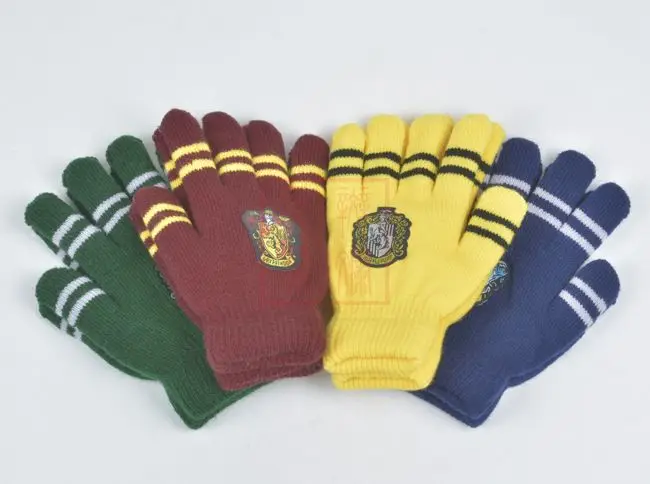 Утепленные домашние перчатки Gryffindor Harri POTER Аниме Косплей зимние теплые тянущиеся вязаные перчатки игрушки для детей-поклонников Рождественский подарок