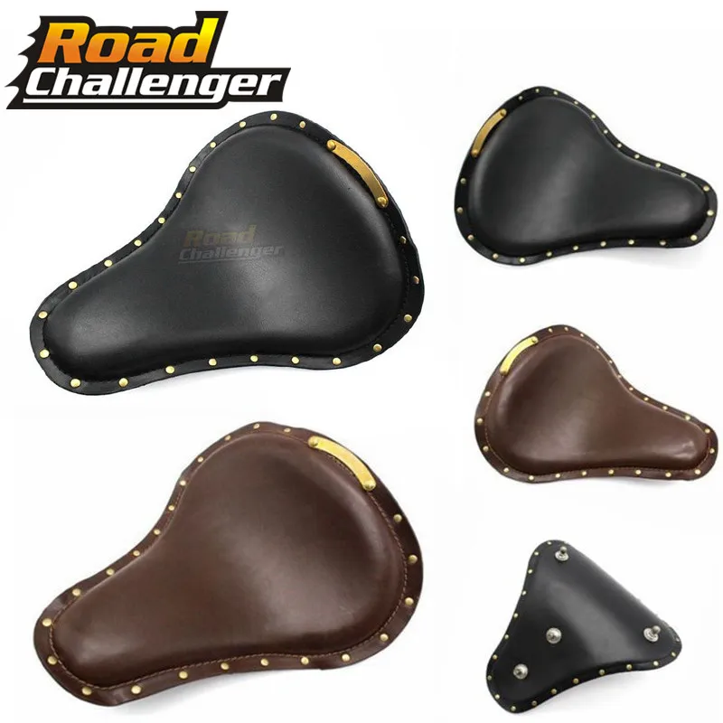 Мотоцикл Универсальный черный/коричневый Solo сиденье водителя для Harley Softail Chopper