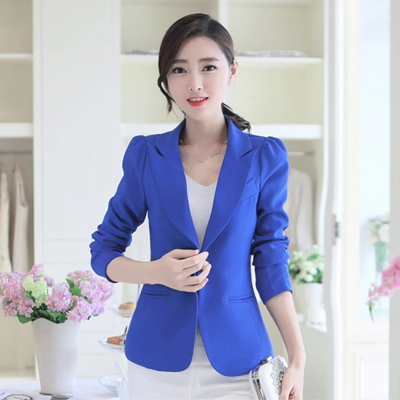 Женский блейзер на одной пуговице с двумя карманами верхняя одежда ярких цветов