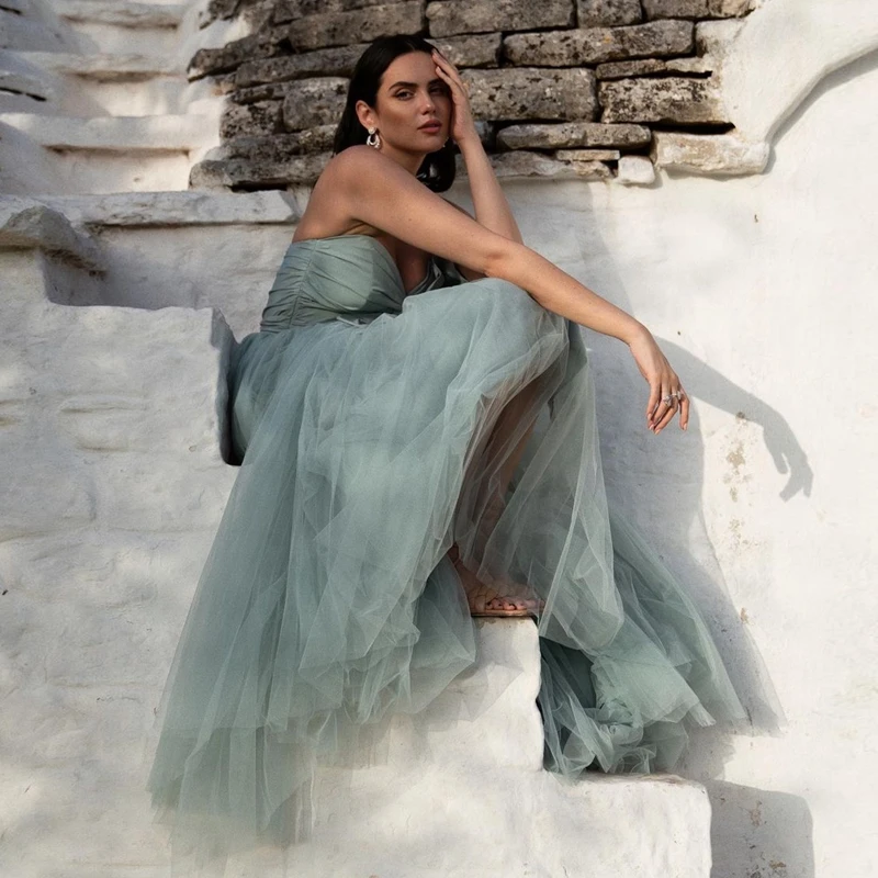 

Swetheart Prom Dress Midi Female Dress Elegant Dresses For Women Bow Tulle Dress Woman A-line Casual Dress Plus Size Clothes