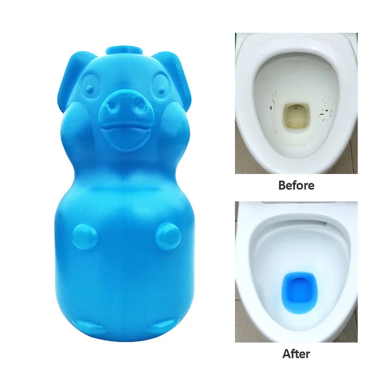 Милый синий очиститель для унитаза Pig волшебный автоматический туалета помощь в