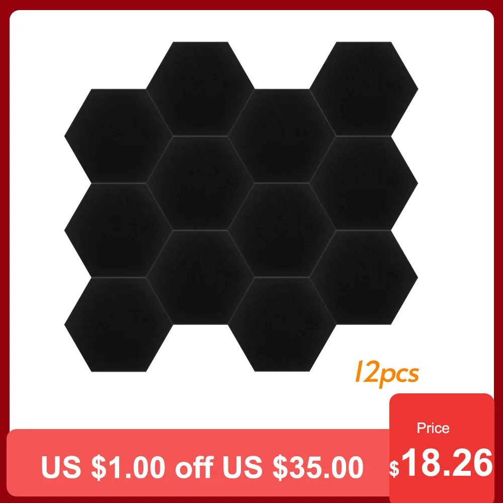 12 шт. шестигранный Панель s звукопоглощающие дизайн полиэфирного волокна