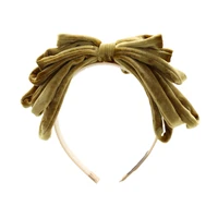 2021 new fashion rich velvet bow hairband children fashion hair accessories with plastic band