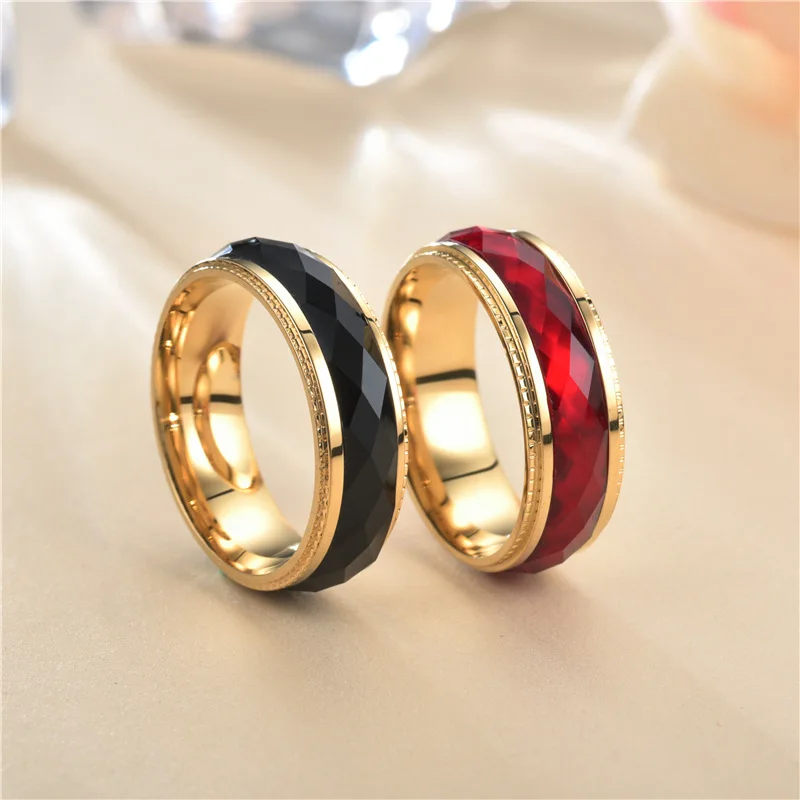 Женские кольца из нержавеющей стали светящееся кольцо смолы мужское пара