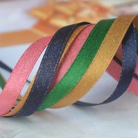free shipping 3mm 500yardsroll satin golden yarn christmas ribbon tape for hand made crafts wedding gift decoration