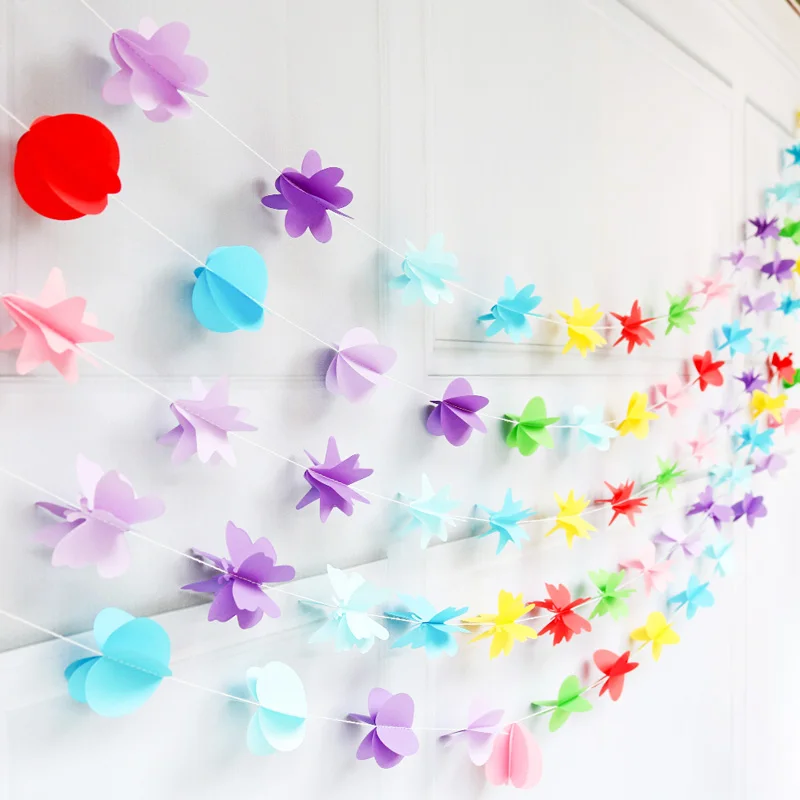 2 м трехмерной 3D рисовая бумага вытягивающийся Цветок День рождения украшение