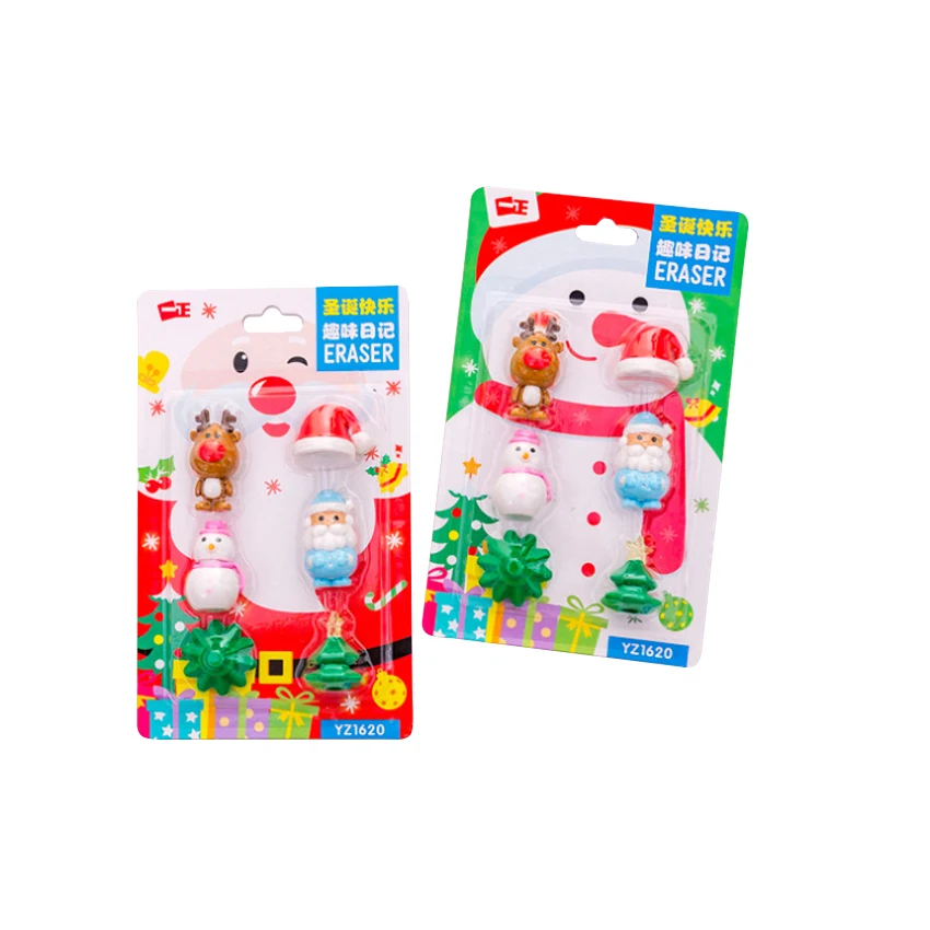 8 упаковок/партия Kawaii Рождество Санта Снеговик Олень нетоксичный ластик
