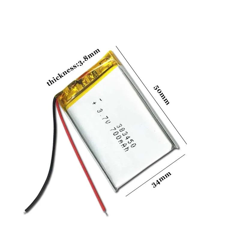 3 7 V Lipo cells 383450 700mah литиевая полимерная аккумуляторная батарея для MP3 Power Bank GPS bluetooth