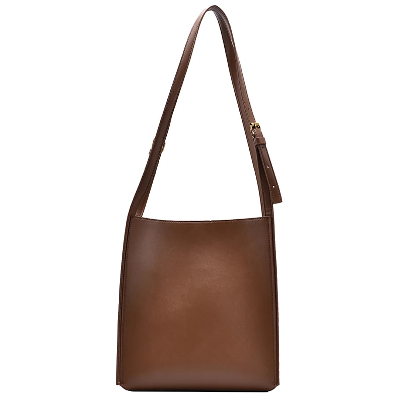 

[EAM] Solid Color High Capacity PU Leather Bags For Women 2021 Autumn Winter Shoulder Handbags Female Fashion Travel Bag HO473