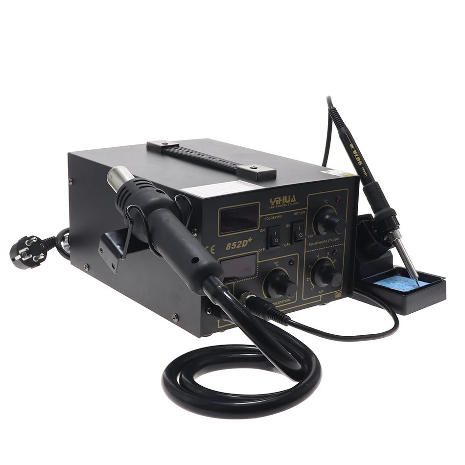 Паяльная станция YIHUA 852D + с горячим воздухом паяльник тепловая пушка BGA сварочная
