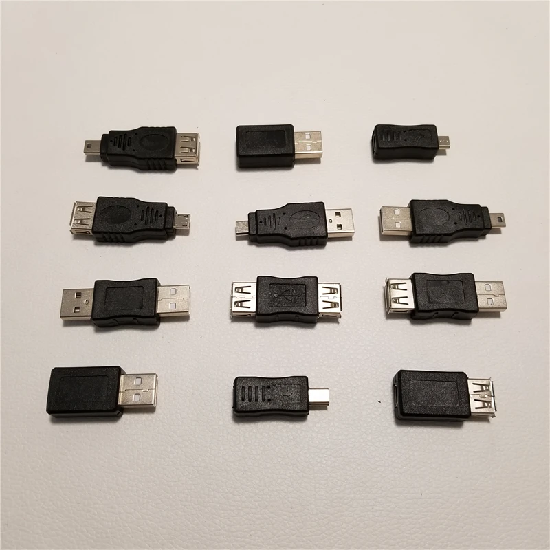 Новый комплект адаптеров 12 в 1 USB 2 0 OTG коннектор штекер-гнездо Micro Mini 5Pin Конвертер