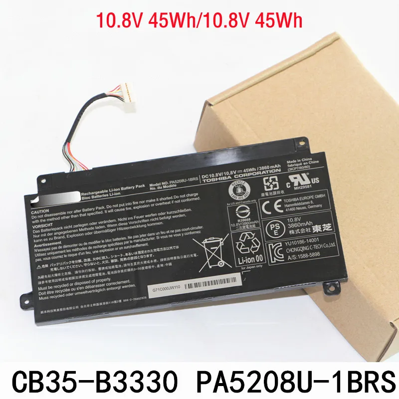 

Оригинальный аккумулятор PA5208U 10,8 В, 45 Вт · ч для Toshiba Chromebook Φ CB35 Satellite E45W P55W Φ L55