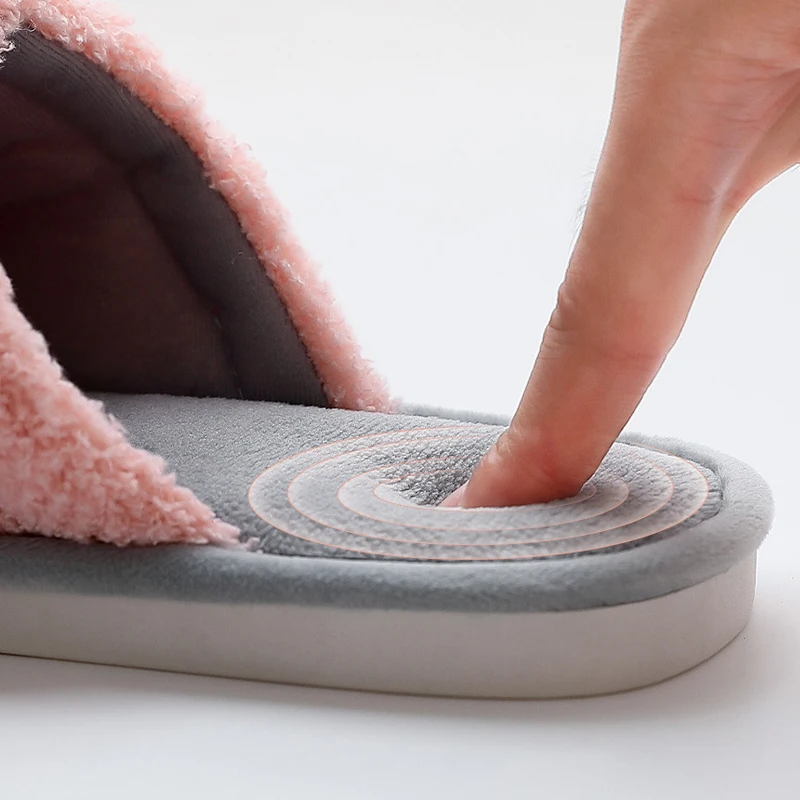 Большие размеры 43-47 Женские меховые тапочки Повседневные красивые замшевые