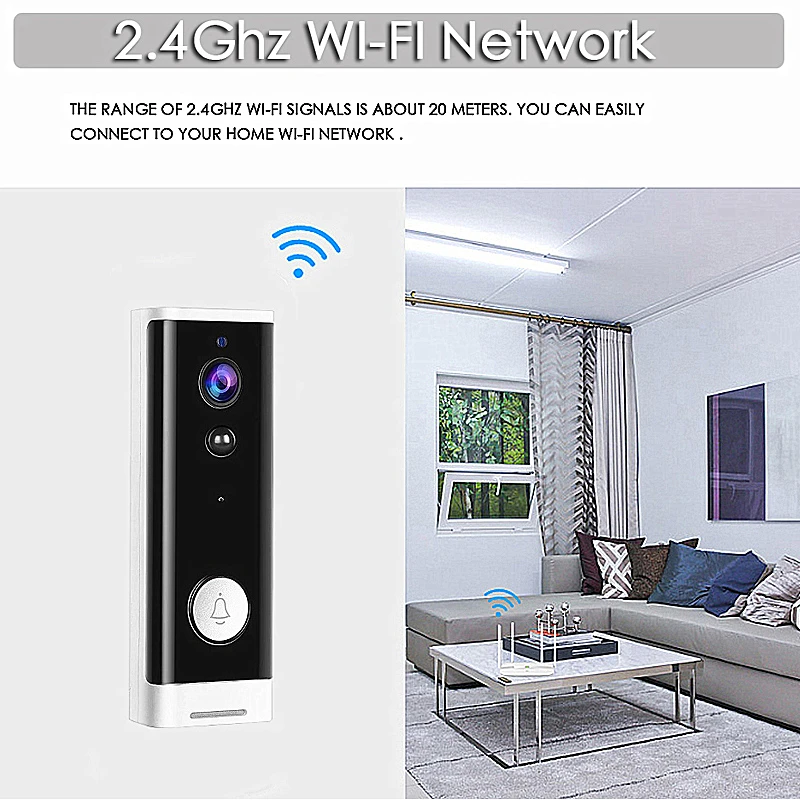 Tuya App 2MP смарт WiFi видео дверной звонок камера визуальный домофон с чимом ночного